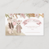 Boho Bear Family Girl Duschkabine Windelwanne Begleitkarte (Vorderseite)