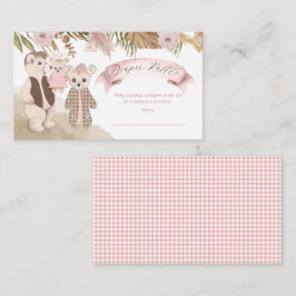 Boho Bear Family Girl Duschkabine Windelwanne Begleitkarte