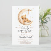 Boho Bear Gender Neutral Baby Dusche Einladung (Stehend Vorderseite)