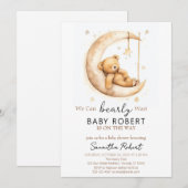 Boho Bear Gender Neutral Baby Dusche Einladung (Vorne/Hinten)