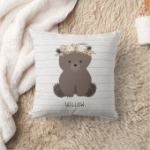 Boho Bear Gray Wood Kissen (Decke)