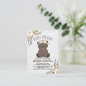 Boho Bear Grey Wood Baby Showbuchanfrage Begleitkarte (Stehend Vorderseite)
