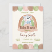 Boho Bear in der Cloud Baby-Dusche Einladung (Vorderseite)