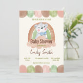 Boho Bear in der Cloud Baby-Dusche Einladung (Stehend Vorderseite)