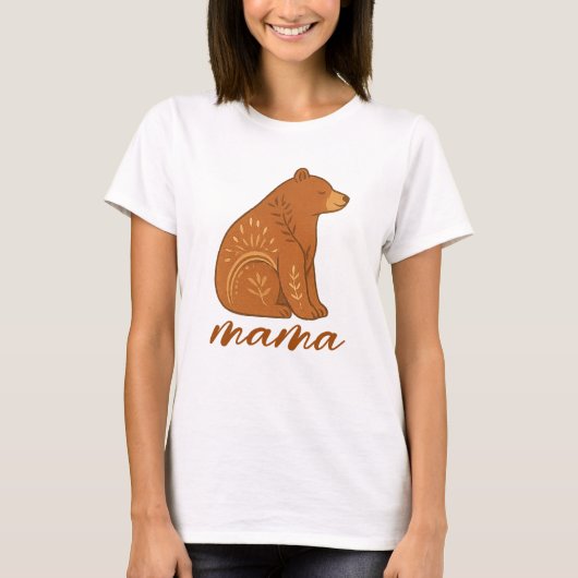  Boho Bear Mama T-Shirt (Vorderseite)