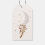 Boho Bear Moon Babydusche Danke Geschenkanhänger (Rückseite)