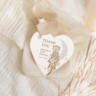 Boho Bear Moon Babydusche Danke Geschenkanhänger