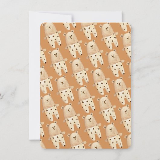 Boho Bear Moon Mobile Baby Dusche Einladung (Rückseite)