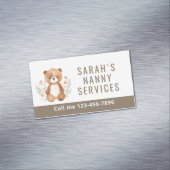 Boho Bear Nanny Babysitter Childcare Magnetische Visitenkarte (Beispiel)