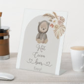 Boho Bear Pampas Grass Baby Dusche Hot Cocoa Bar Sockelschild (In SItu)