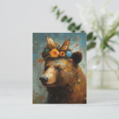 Boho Bear Postkarte (Stehend Vorderseite)