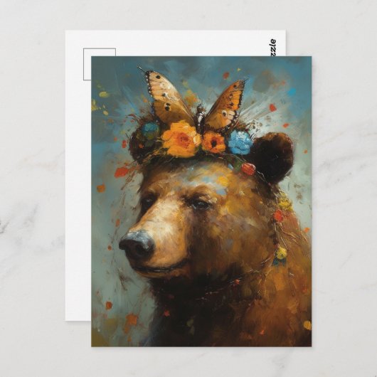 Boho Bear Postkarte (Vorne/Hinten)