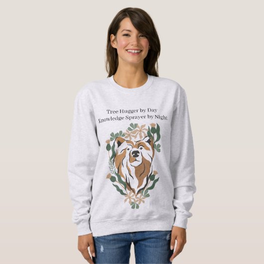 Boho Bear Quote Design - Tree Hugger Teacher Sweatshirt (Vorne ganz)