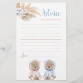 Boho Bear Twins Ratschlag für die Mama als Karte (Vorderseite)