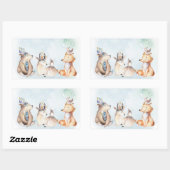 Boho Bear Wasserfarbe Rustikale Tiere Kinderdusche Rechteckiger Aufkleber (Blatt)