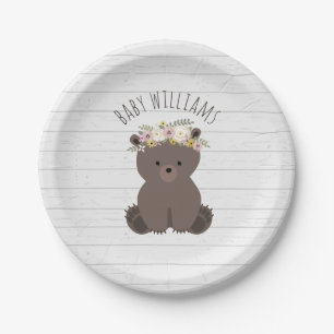 Boho Bear Wood Inspiriert Kinderdusche Pappteller