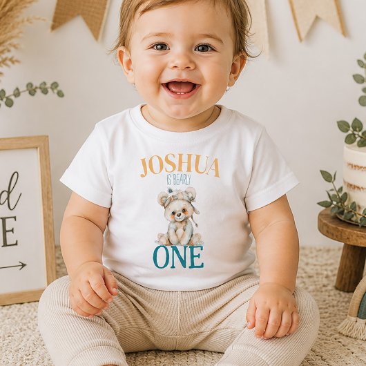 Boho Bearly Eins Erster Geburtstag Kleinkind T-shirt