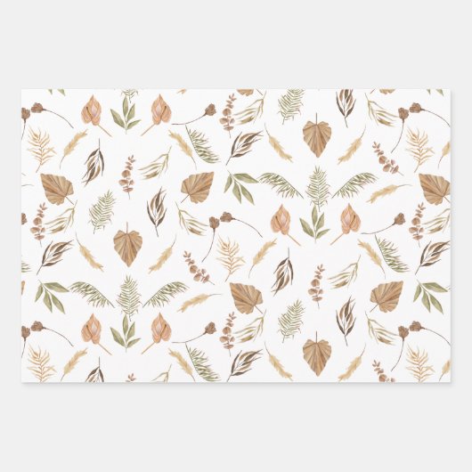 Boho Bearly Wait Bear Family Baby Dusche Geschenkpapier Set (Vorderseite)