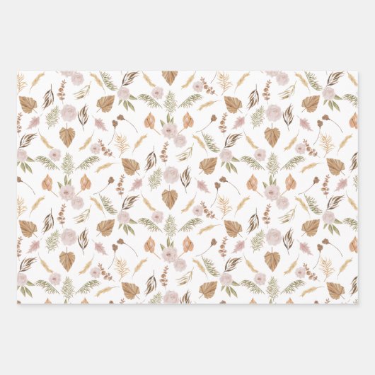 Boho Bearly Wait Bear Family Baby Duschvorrichtung Geschenkpapier Set (Vorderseite)