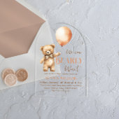 Boho Bearly Wait Gender Neutral Bear Baby Shower Acryleinladungen