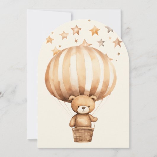 Boho Bearly Wait Gender Neutral Bear Baby Shower Einladung (Rückseite)