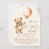 Boho Bearly Wait Gender Neutral Bear Baby Shower Einladung (Vorderseite)