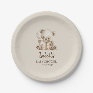 Boho Bearly Wait Storytime Bär Baby Shower Pappteller