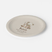 Boho Bearly Wait Storytime Bear Baby Dusche Pappteller (Schrägansicht)