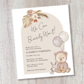 Boho Bearly Wait Teddy Bear Baby Shower Einladung