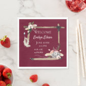 Boho Beautiful Baby Birth Stats Serviette (Beispiel)