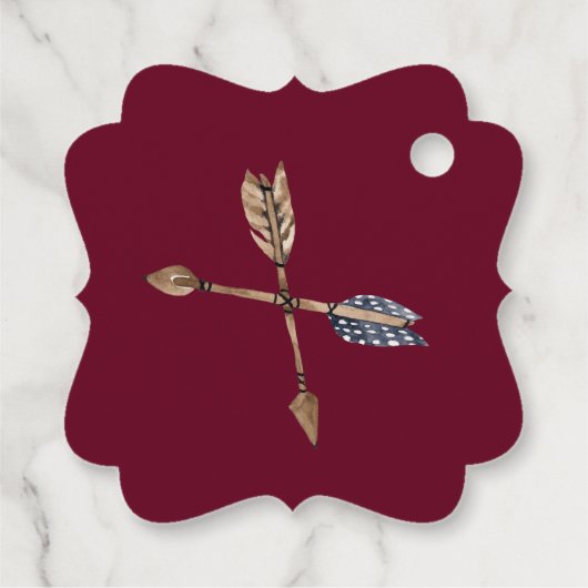 Boho Beautiful Baby Dusche Vielen Dank Geschenkanhänger (Rückseite)