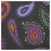 Boho Beautiful Paisley Pattern auf schwarz Stoff (Muster)