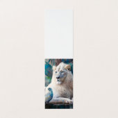 Boho Beautiful White Lion Illustration Visitenkarten (Außenseite Aufgefaltet)