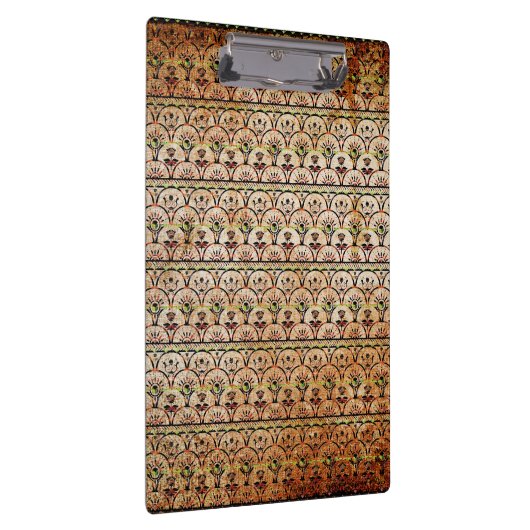 Boho Beauty, Brown Pattern Grunge Clipboard Klemmbrett (Rechts)
