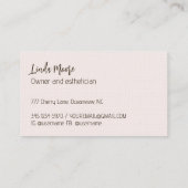 Boho Beauty Custom Foto Visitenkarte (Rückseite)