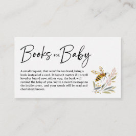 Boho Bee Baby Shower Books for Baby Begleitkarte