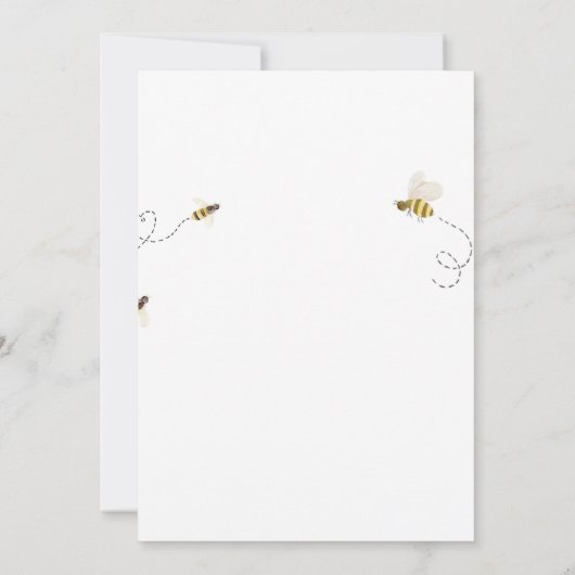 Boho Bee Baby Shower Einladung (Rückseite)