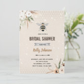 Boho bee Party Einladung (Stehend Vorderseite)