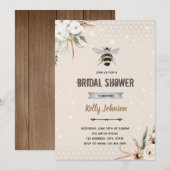 Boho bee Party Einladung (Vorne/Hinten)