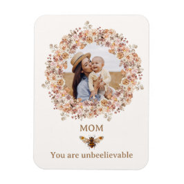 Boho Bee Watercolor Wildblume Custom Foto Mama Magnet