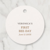 Boho Bee Watercolor Wildblume First Bee Day Geschenkanhänger (Rückseite)