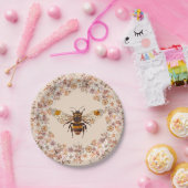 Boho Bee Watercolor Wildblume Pappteller (Party)
