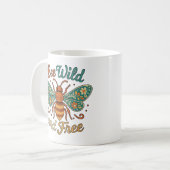 Boho Bee Wild und freie Flora Kaffeetasse (Vorderseite Links)