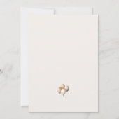 Boho Beige Bear Hot Air Ballon Wolken Babydusche Einladung (Rückseite)