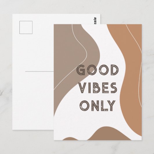 Boho Beige Bio Formen Art Postkarte (Vorne/Hinten)