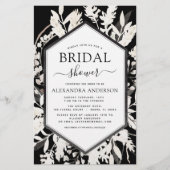 Boho Beige Black Botanical Brautparty (Vorderseite)