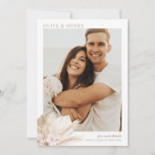 Boho Beige Blume Pampas Wedding Einladung OLIVE (Rückseite)