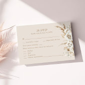 Boho Beige Blume und White Roses Wedding RSVP Karte