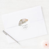 Boho Beige Blumenhochzeit Runder Aufkleber (Umschlag)