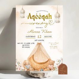 Boho Beige Blumige Aqeeqah Einladung